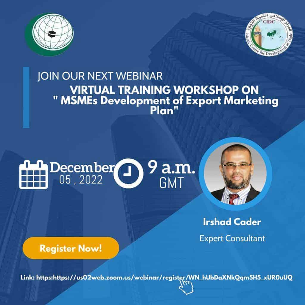Virtual Training Workshop on MSMEs Development of Export Marketing Plan