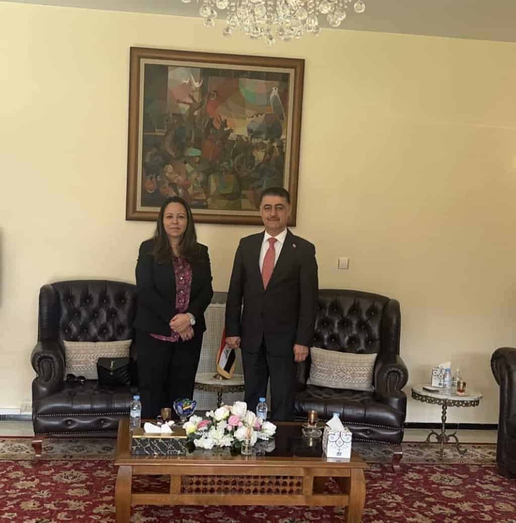 Mrs Latifa ELBOUADELLAOUI had a working session with Mr. Bhutan Dzeyi, in charge of affairs of the Embassy of the Republic of Iraq.